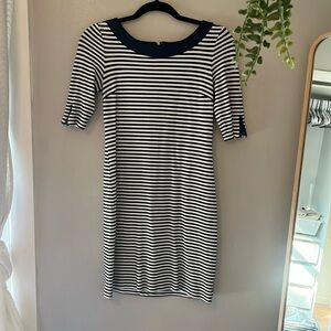 Banana Republic striped navy & white slim dress size 0